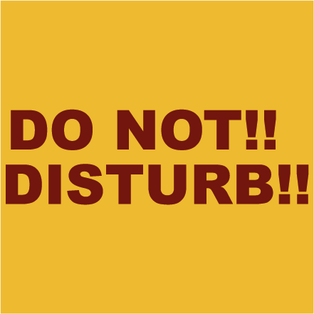 Do not disturb!!