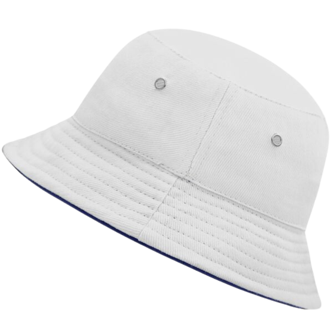 Bøllehat - Hvid/Navy kant