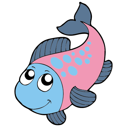 Fisk - blå/pink