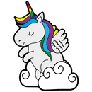 Unicorn in clouds