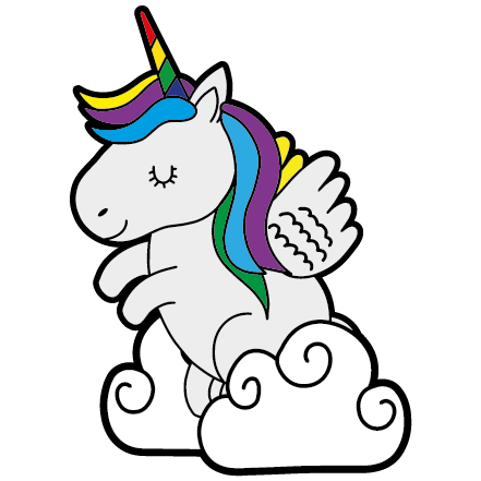 Unicorn in clouds